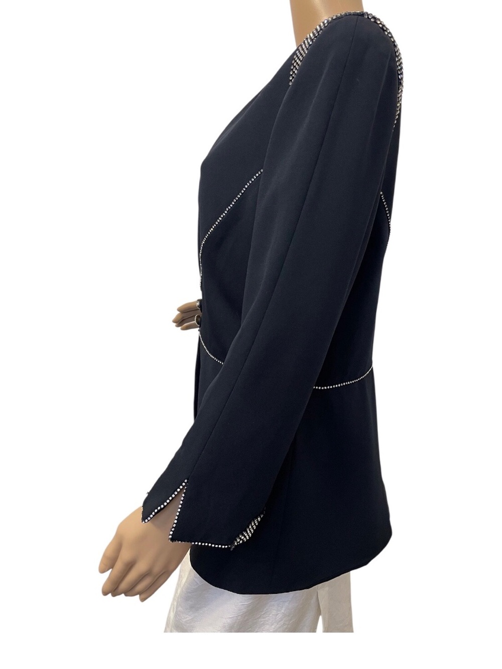 Frascara Black Embellished Women's Blazer,12 - Picture 3 of 11